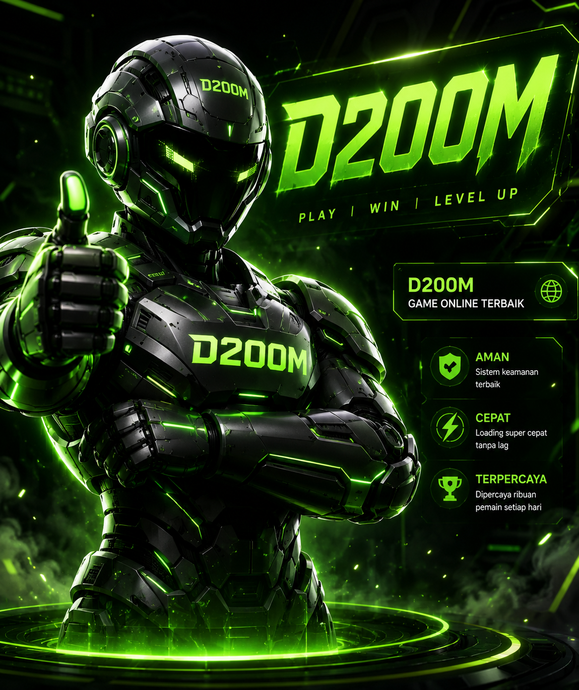 D200M Robot Mascot - Platform Game Online Terpercaya Indonesia